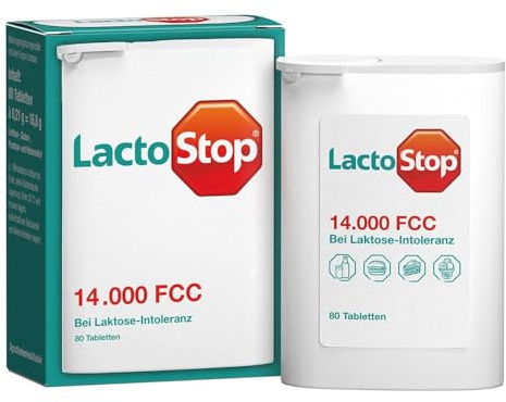 LactoStop 14.000 FCC Spender, bei Laktoseintoleranz 80 Tabletten