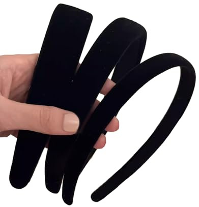 Goiern 3 Stück Samt Haarreifen Schwarz, Solides, Einfaches Haarreif für Damen und Mädchen, Breit, Mittel und Dünn Stirnband, Mode Haarschmuck