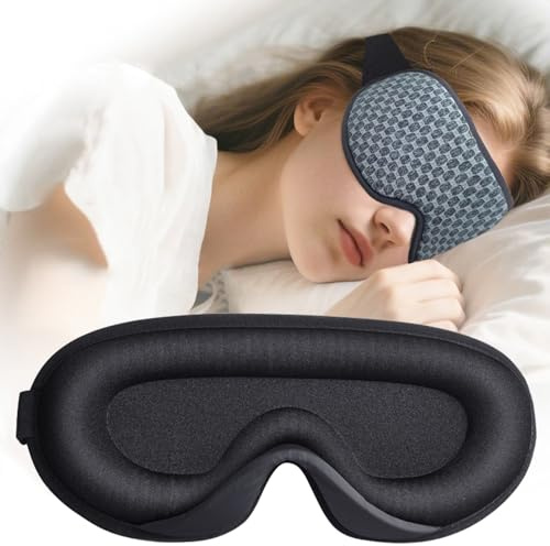 liuchanghe 3D Schlafmaske für Seitenschläfer, Augenmaske für Frauen & Herren, 100% Lichtblockierend & Atmungsaktiv, geeignet für Reise-Yoga