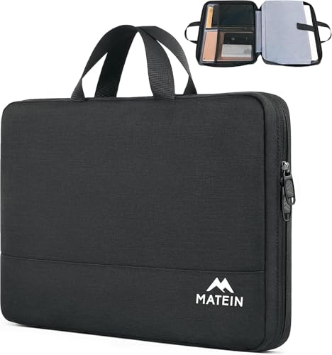 MATEIN Laptoptasche 15 Zoll, Laptoptasche 16 Zoll, Laptop Tasche Laptop Bag | Laptop Hülle mit Griff, Notebook Tasche für MacBook Air 15 Zoll, Dell HP Lenovo, Macbook Tasche für Arbeit,Büro, Schwarz