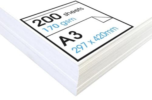 Artway Studio - A3 Kartuschenpapier zum Zeichnen - Ideal für Trockenkunst Anwendungen - 170gsm - A3 (200 Blätter), weiß