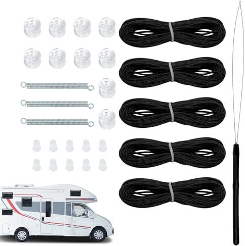 RV-Abdeckungs-Reparatursatz, Jalousienschnur-Reparatursatz | Fenster-Reparatur-Set und Wohnmobil-Fensterrollo | Hochfeste Reparaturlaschen für Vertikaljalousien, Reparaturset für Wohnmobilabdeckungen,