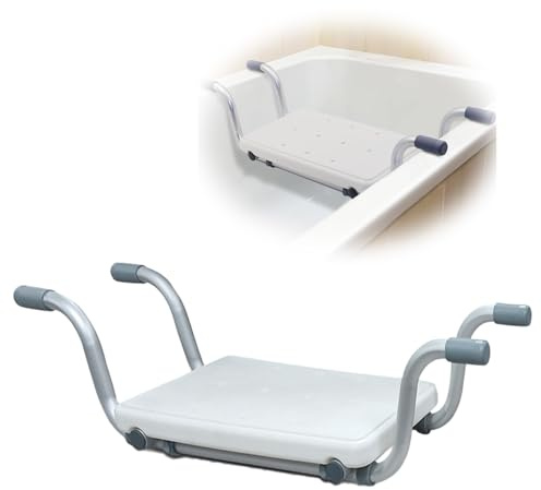 Badewannensitz, Duschsitz Duschbank für Badewanne, Ausziehbare 72-82cm Badewannenbretter, Badewannensitz Weiß Ausziehbar, Tragfähigkeit 136 kg Wannensitz für es Beim Baden Darauf Sitzen