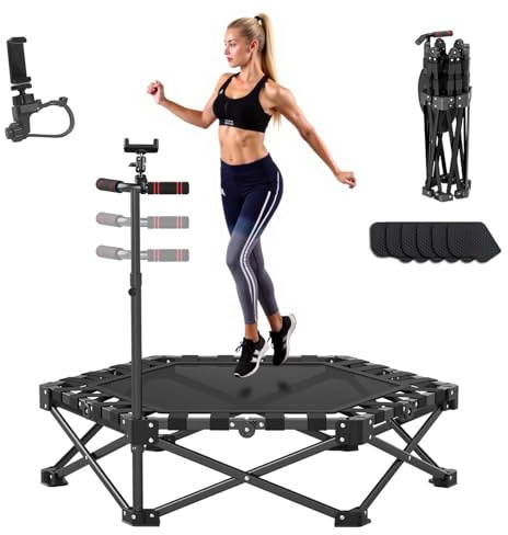 Northdeer Trampolin Indoor für Zuhause, Klappbares Fitness Trampolin Ohne Installation mit 150 KG Tragfähigkeit