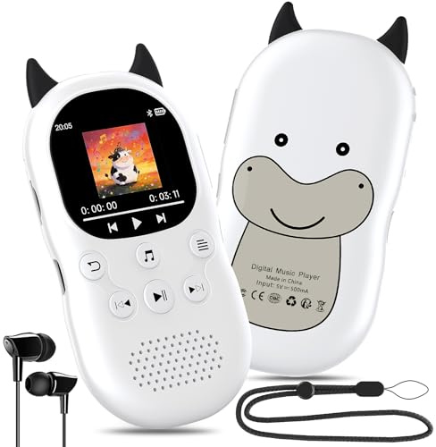 64GB MP3 Player Kinder Bluetooth 5.3 MP3-Player mit Lautsprechern UKW-Radio | Wecker, 750-mAh-Akku, Bluetooth MP3 Player Kinder, Musik Player mit One-Click-Play, Tragbarer MP3 Player für Kids