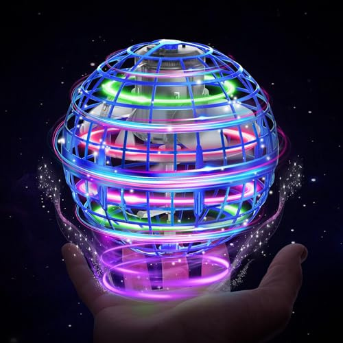 Fliegender Balls 2026 Flying Ball Toys Spielzeug Hover Orbi Drohne Spinner | mit LED-Beleuchtung Geschenke für Kinder Jungen Mädchen 6 7 8 9 10 11 12 Jahre Boomerang Ball Fly Orb Ball Blau