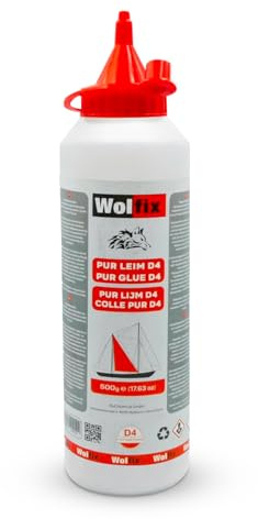 Wolfix Holzleim 500g D4 PUR PU Leim Express wasserfest Holz Stark Holzkleber schnell trocknender Holz-Leim