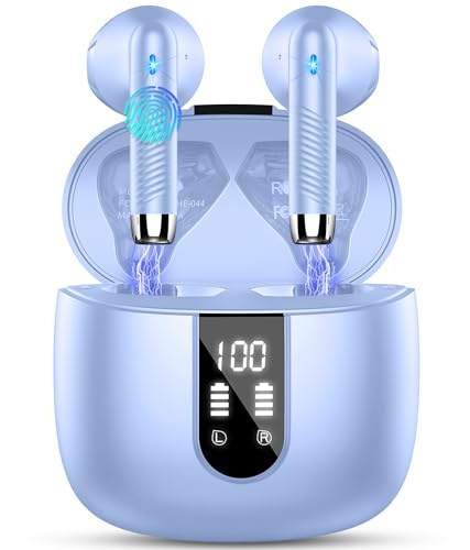 Bluetooth Kopfhörer, In Ear Kopfhörer Kabellos Bluetooth 5.3 Kabellose Kopfhörer mit 4 Mic, 2023 Neue ENC Noise Cancelling Wireless Earbuds 48H Tiefer Bass, IP7 Wasserdicht Ohrhörer LED-Anzeige