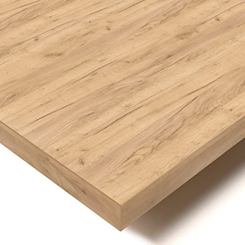 POKAR Tischplatte 160x80 cm | Schreibtischplatte 25 mm Stärke | Ideal für höhenverstellbare Schreibtische und Esstisch | Robuste und Langlebige | Made in Europe | Golden Craft Eichen