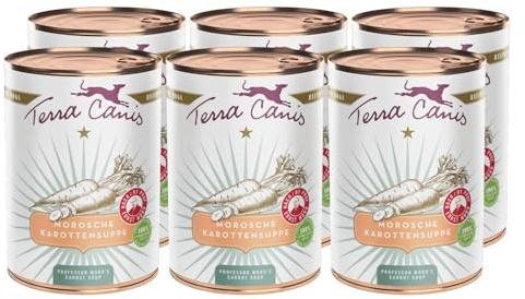 Terra Canis Morosche Karottensuppe, Schonkost Nassfutter für Hunde, 6x400g | 100% Lebensmittelqualität aller Rohstoffe, ideal bei Magen-Darm-Beschwerden, für eine gesunde Darmflora, getreidefrei