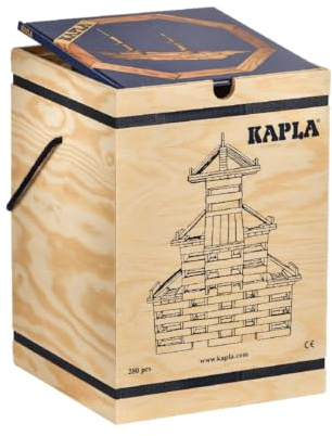 KAPLA Holzbaukasten 280 Steine in Holzkiste mit Kunstbuch - 2 - Konstruktionsspiel, Bausteine & Holzspielzeug, ab 2 Jahren…