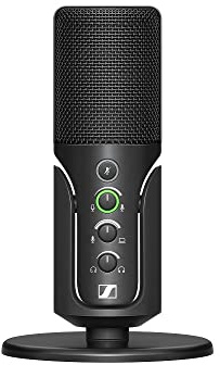 Sennheiser Profile USB Mikrofon mit Kondensatorkapsel | Plug & Play-Design, Perfekt für Podcasts und Streaming | Tischfuß und 1,2m USB-C Kabel Enhalten- Schwarz (700065)