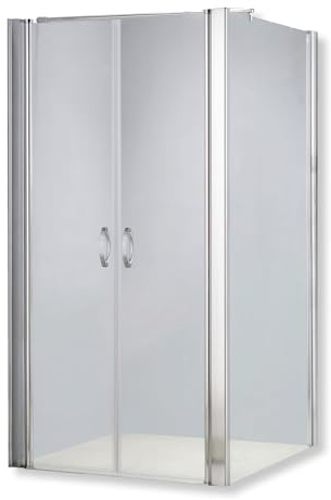 BIJON Duschkabine 90x120 Eckdusche Pendeltür, Klarglas 6mm ESG, Duschabtrennung, Dusche, Duschwand, Duschglaswand, Duschtür Nano - Größe: 90 x 120 cm, Höhe: 195 cm