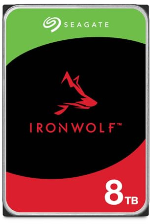 Seagate IronWolf 8TB, NAS Interne Festplatte HDD, 3.5 Zoll, 5400 U/Min, 256 MB Cache, SATA 6 Gb/s, silber, inkl. Data Rescue Service (ST8000VNZ02)