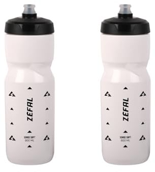 ZEFAL Pack Sense Soft 80 Trinkflasche Fahrrad - Zwei geruchsneutrale, Sportflaschen für MTB Rennrad - BPA-freie Wasserflasche - Silikon-Sauger - Weiß, 2 x 800 ml