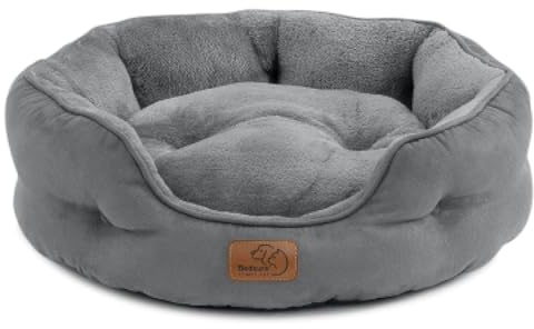 BEDSURE Katzenbett waschbar Katzen Bettchen - 51x48x15cm Katzenkorb mit Zweiseitig Innenkissen Katzenschlafplatz für Katzen oder kleine Hunde,Grau