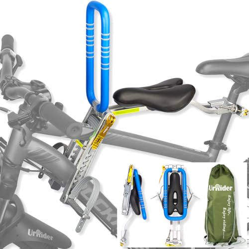 UrRider Kinderfahrradsitz, für Mountainbikes, Cityräder, Falträder, Kinderfahrradsitz vorne, Faltbare, Ultraleicht Tragbar, Werkzeuglos, Schnellspanner, Upgrade, für Kinder von 2 bis 6 Jahren