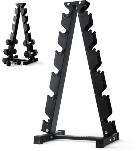 PhysKcal 6-Tier Kurzhantel Rack,Hantelablage für Kurzhanteln, Strapazierfähiger Stah, 300kg Belastbarkeit, Hantelständer Hantelablage