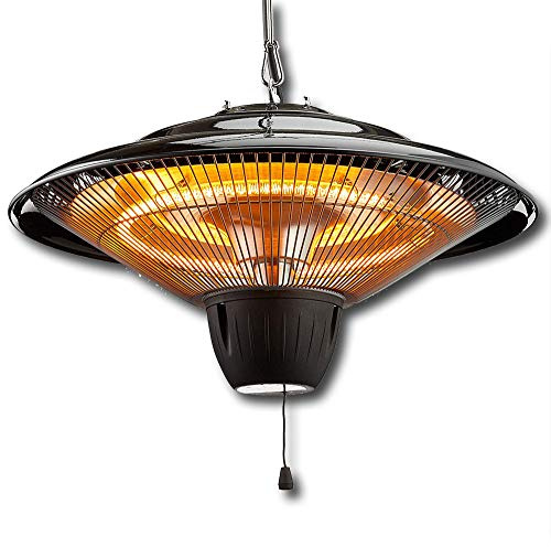 Cepewa Deckenheizstrahler, Terassenheistrahler, Heizstrahler Sonnenschirm mit Kette, 1500Watt Halogenstrahler, 2 Heizstufen, Wärmestrahler