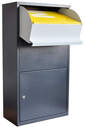 Haussmann Paketbriefkasten, Paketbox, Paletkasten, Briefkasten, Postbox, XXL Briefkasten, Kontaktlose Zustellung für Pakete, Briefe, etc, mit Zylinderschloss, 4 Schlüssel, Sicherheitsklappe