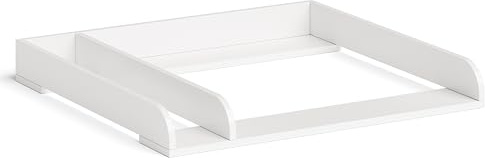 BELLABINO Oti Wickelaufsatz - Wickeltischaufsatz für Malm, Hemnes, Nordli Kommoden in weiß - Normal mit Trennfach - 10 x 74 x 80 cm