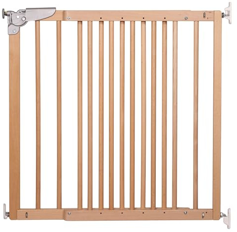DOLLE Kinderschutzgitter Massivholz Natur Breite 75,6-110,4 cm mit Einhand- Sicherheitsverschluss