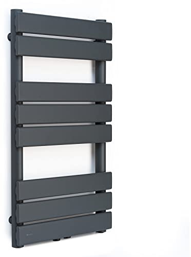 Blumfeldt Badheizkörper, Design Heizkörper Flach, Sparsamer Flachheizkörper Vertikal, Wand-Röhrenheizungen, 355 W Vertikal Heizkörper mit Thermostat, Wandheizkörper für Badezimmer & Wohnzimmer