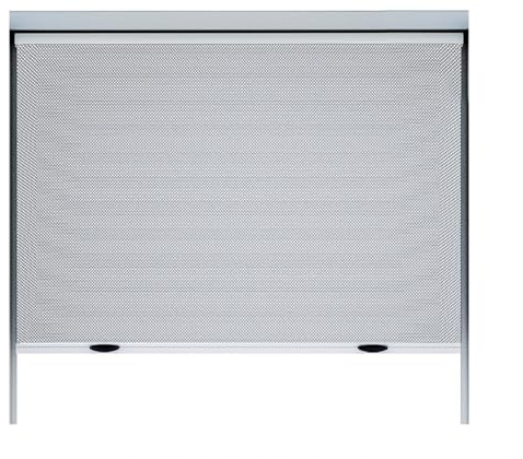 Amig - Aufrollbares Moskitonetz für Fenster | Weißes Aluminium und graues Glasfasernetz | Einfache Installation | Insektenschutz | 120 x 120 cm | Langlebig und atmungsaktiv