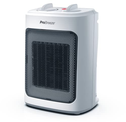 Pro Breeze 2000W Keramik-Heizlüfter – Kompakt und mobil | Schnelle, kraftvolle Wärme mit 3 Heizstufen und regelbarem Thermostat für individuellen Komfort