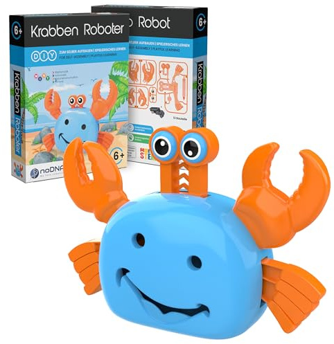 noDNA Roboter Kinder Krabbenroboter zum selbst zusammenbauen - Experimente für Kinder ab 6 Jahren - Roboter Junge Roboter Spielzeug ab 6 Jahre Geschenke für Jungs Geschenke für Mädchen