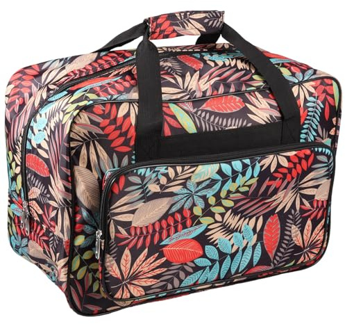 TNTGMG Nähmaschinentasche,Nähmaschinen-Tragetasche mit Griffen und Mehreren Aufbewahrungsfächern,46×23×32 cm,Oxford-Stoff Nähzubehör-Organizer oder Nähwerkzeug(Rot)
