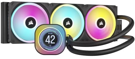 CORSAIR iCUE LINK H150i LCD-Flüssig-CPU-Kühler - 360mm AIO - QX120 RGB-Lüfter - 2,1 IPS-LCD-Bildschirm - Passend Für Intel LGA 1700, AMD AM5 - iCUE LINK System Hub im Lieferumfang Enthalten - Schwarz