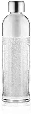 bubliq Glasflasche 1 l – spülmaschinenfest, kompatibel mit bubliq Glass Carbonator, mit Edelstahldeckel