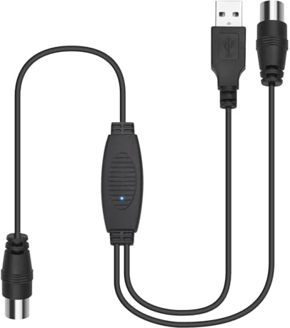 August DTB115B TV Antennen Signalverstärker Adapter – 20dB Hochleistungs-Antennenverstärker USB Betrieb für koaxiale, Digitale TV Antennen verbesserter Empfang zu Hause/im Wohnwagen für HDTV DVB-T/T2