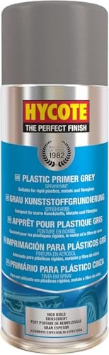 Hycote Kunststoff-Grundierung Grau 400 ml – Kunststoff Primer Spray mit hoher Haftung, schnelltrocknend, für Kunststoff, Metall und Keramik