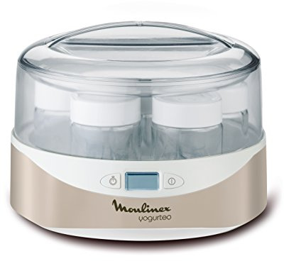 Moulinex YG231E32 Joghurtbereiter Yogurteo – programmierbar – inkl. 7 Joghurtgläser – LCD-Display – Silver Premium