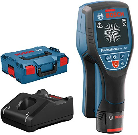 Bosch Professional System Ortungsgerät D-tect (1 Akku 12V, max. Ortungstiefe Kunststoffrohre/Holzunterkonstruktion/spannungsführende Leitungen/Eisenmetalle: 60/38/60/120/120 mm, L-Boxx)
