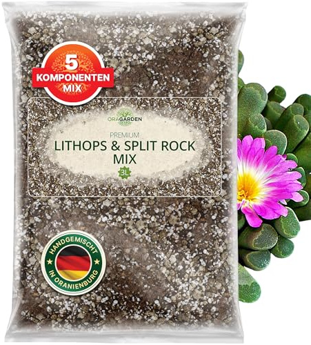 ORAGARDEN Lithops & Split Rock Erde für Sukkulenten und Kakteen- 3L Sukkulenten Substrat Erde - 5 Komponenten Kakteenerde