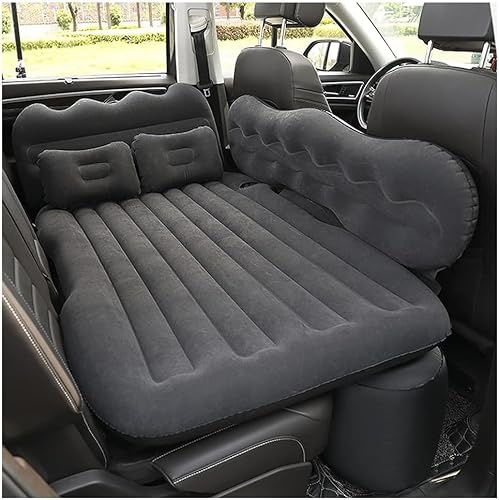 INRNT Aufblasbare Matratze für Ford Ranger 2012-2025,Auto-Rücksitz-Dickere Luftbett Auto Luftmatratze mit 2 Kissen und Lagerpier,A/Black