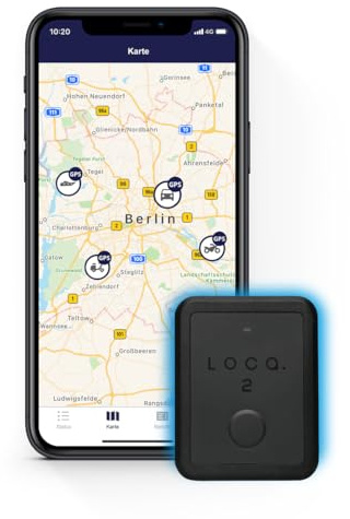 Loca 2 GPS-Tracker - Kein Abonnement oder SIM-Karte - 3 Jahre Battereilebensdauer - Wasserdicht - Auto, Motor, Wohnmobil, Fahrrad & Boot - Abdeckung EU + 130 Länder