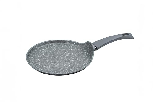 Zanetti Durapietra Crêpes-Pfanne 20 cm aus Aluminium, Antihaft-Pfanne für Crêpes, geschmiedet, mit hoher Dicke, Steinoptik und Soft-Touch-Griff, für jede Herdplatte einschließlich Induktion