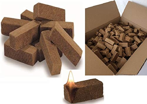 Hs24store 500 Grillanzünder Holz Kaminanzünder Anzündwürfel aus Naturholz mit Wachs