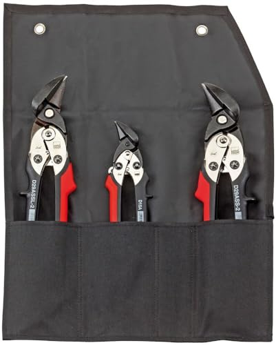 BESSEY Erdi 3er-Set Idealscheren in Rolltasche DSET29-15 | All-in-One | Vielseitiges Scherenset für gerade und Figurenschnitte für schnelle Wechsel und Ordnung im mobilen Einsatz