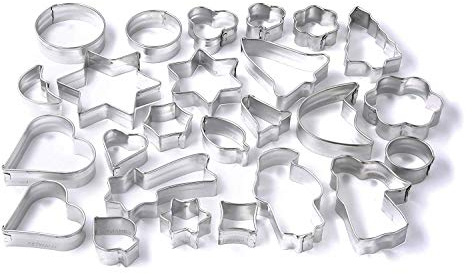 Zenker 25er Ausstecher-Set, Patisserie, Ausstecher für Plätzchen, Kekse und Fondant, Ausstechformen in unterschiedlichen Größen und vielfältigen Motiven, Menge: 1 x 25er-Set, Farbe: silber
