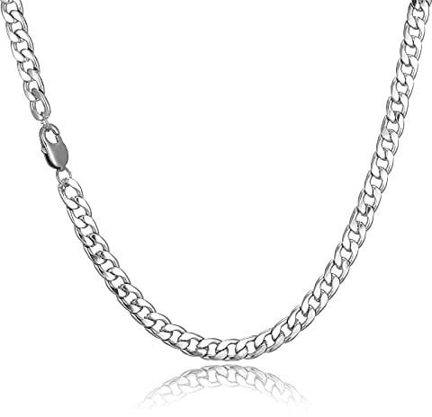 HSWYFCJY Kubanische Halskette Herren Silber/Gold/Schwarz Panzerkette für Männer,6/9 mm Edelstahl Kette Cuban Chain Halskette 18/20/22/24 Zoll lang