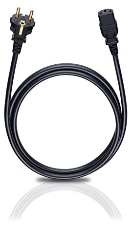 Oehlbach Powercord C13 / 500 - Netzkabel mit Schukostecker & Kaltgerätekupplung - VDE geprüft, hochflexibel, hervorragende Kontaktsicherheit - 5 m - schwarz