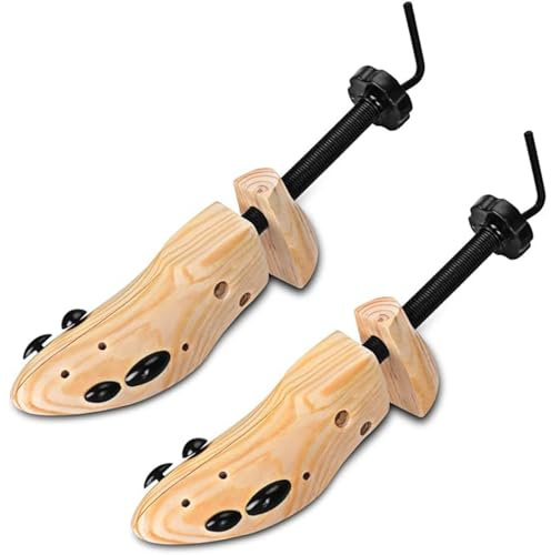 AioTio Schuhspanner für Schuhe Schuhdehner aus Kiefernholz für Herren und Damen Einstellbare Länge und Breite Schuhstrecker(2 Stück, L (41-45 EU))