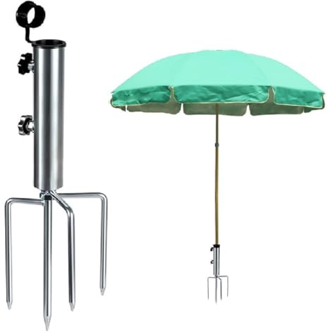 Kellegour Rasendorn für Sonnenschirm,Sonnenschirmständer mit Rasendorn,Abnehmbarer Sonnenschirmständer,für Gartenschirm,Sonnenschirm,Angelschirm
