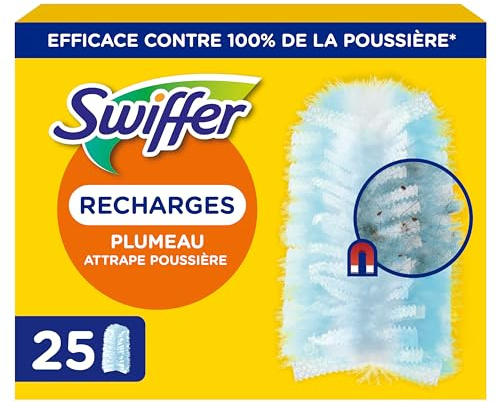 Swiffer Staubmagnet Nachfüllpackung, 25 Tücher (5×5), Fängt Und Schließt 3-mal Mehr Staub Und Haare Ein Als Herkömmliche Staubwedel