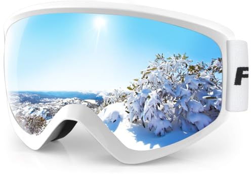 Findway Skibrille Kinder,Ski Snowboard Brille Brillenträger Snowboardbrille Schneebrille Verspiegelt für Junior Jungen Mädchen Teenager 5-16 Jahre - OTG 100% Anti-UV Anti-Fog